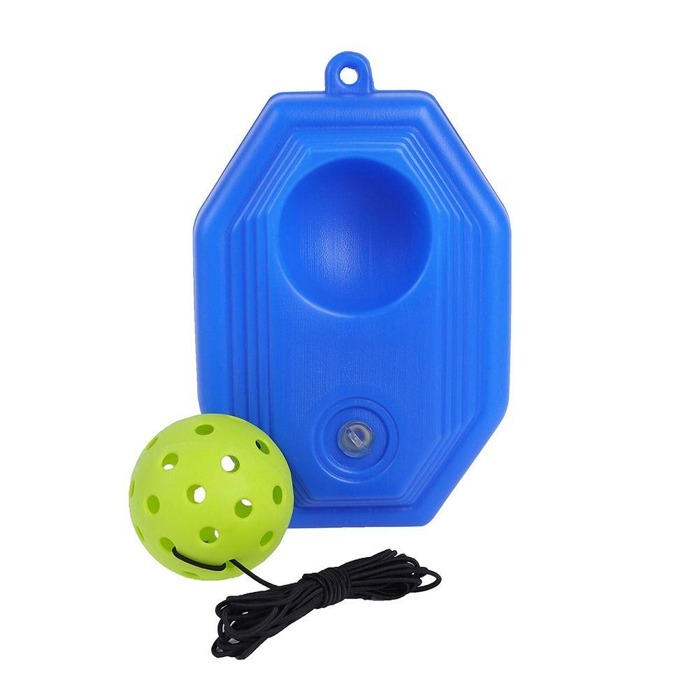 Wanyedi Pickleball Trainer, Blue Độ đàn hồi cao Solo Pickleball Trainer, Đế ổn định tự học bền 40 lỗ Bóng hồi phục trong nhà ngoài trời
