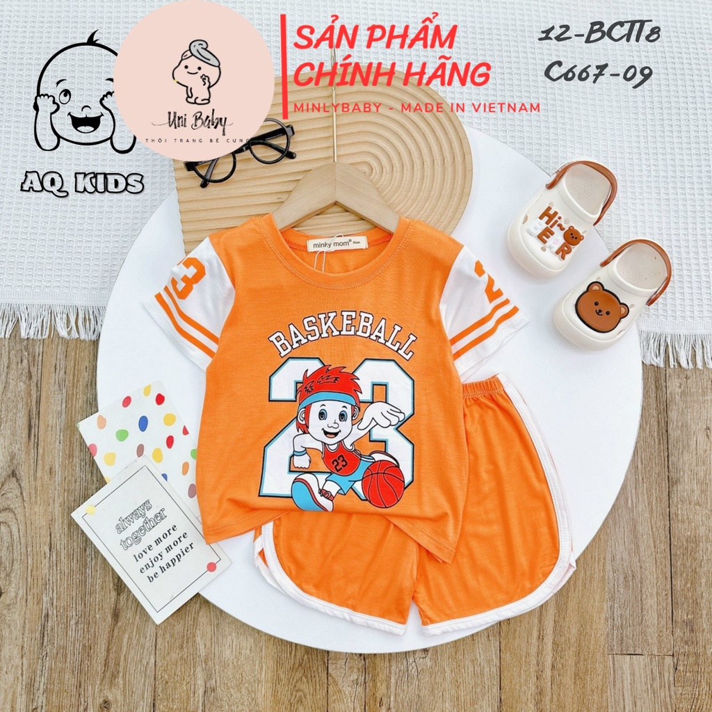 Bộ Quần áo Trẻ Em Cộc Tay Bé Trai Vải Thun Lạnh Loại Mềm Mát