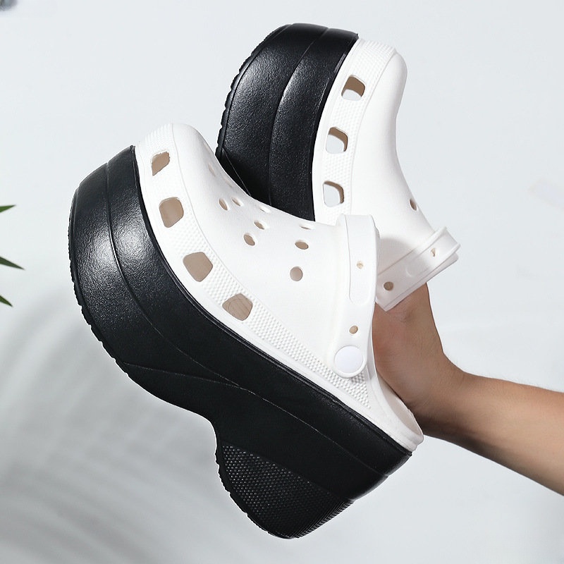 Dép Sandal Đế Xuồng Dày 10cm Thời Trang Đường Phố Mùa Hè 2023 Cho Nữ