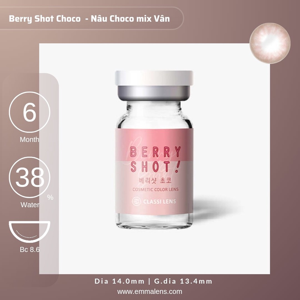 Kính áp tròng Berry Shot Choco | Lens Nâu choco | Emma Lens