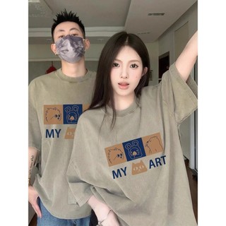 HIIXIIVI Áo Thun Unisex Cotton Tay Ngắn Cổ Tròn In Độc Đáo Cho Nam Nữ, Cặp Đôi, Baggy