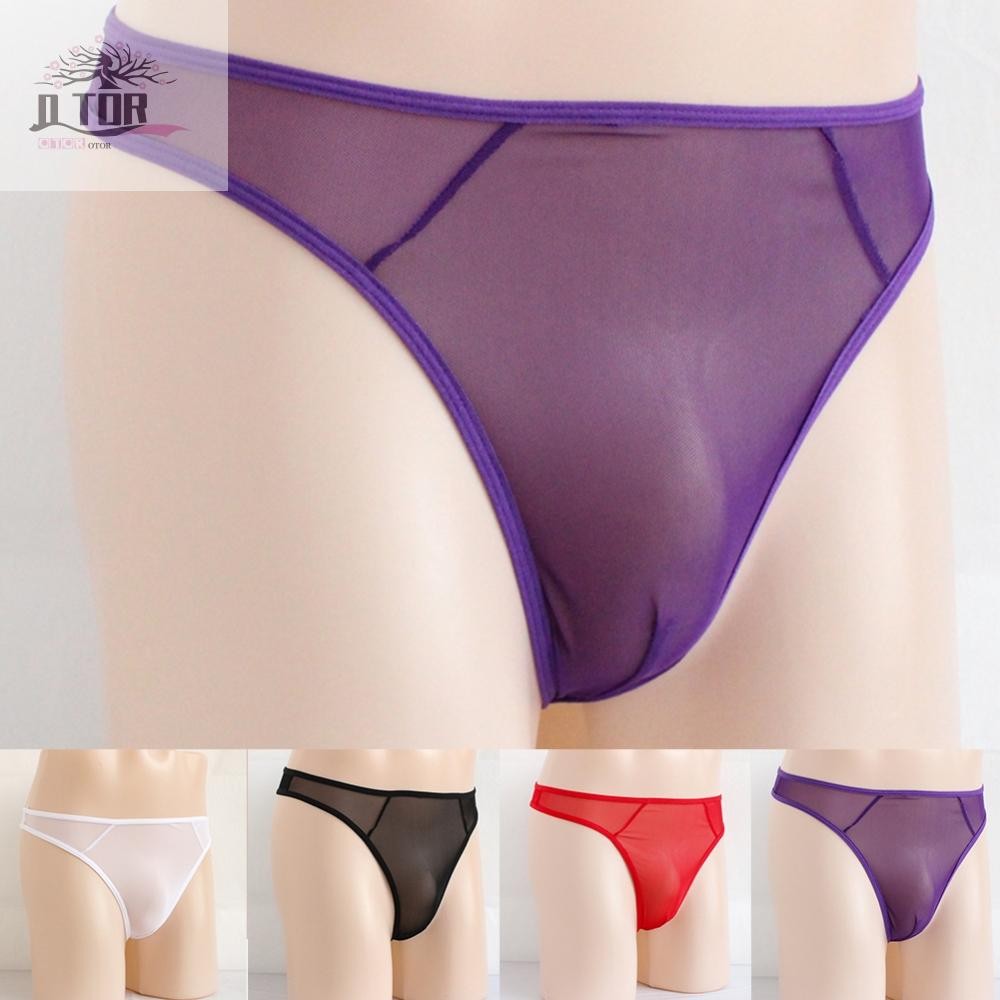 Quần lót nam Sheer Mesh Thong dành cho nam T Back Low Rise Briefs có thiết kế túi