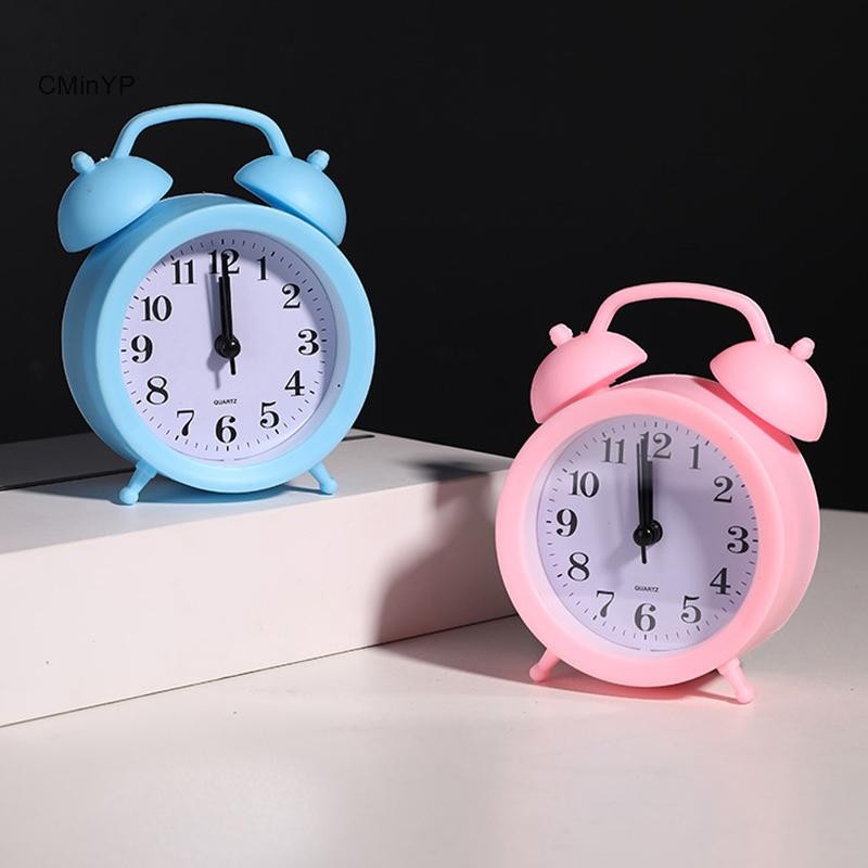 CMinYP Đồng hồ đôi Đồng hồ bấm giờ chính xác Hoạt động bằng pin Vòng đầu giường Để bàn Đồng hồ báo thức Trẻ em dễ thương Quà tặng vinh quang