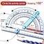 Thước đo góc hoạt động ROLY, Dụng cụ vẽ hình tròn đa chức năng Bevel Protractor, Trình diễn góc hoạt động bằng nhựa sáng tạo Sinh viên