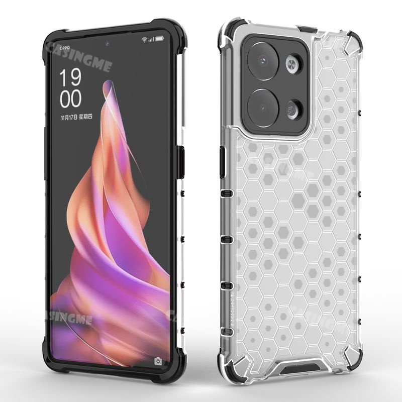 Chống Sốc Ốp Điện Thoại tpu + pc Trong Suốt Họa Tiết Tổ Ong Cho oppo reno8 reno7 reno 9 8 7 z 8z 7z reno8z reno7z pro 5g 4g
