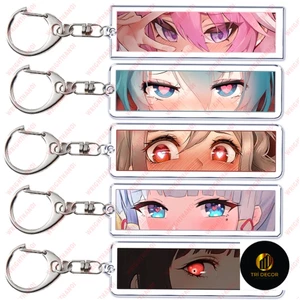 Móc Khóa Anime Waifu Girls Eyes, Double Sided Acrylic, Pendant Key Ring, Phụ kiện trang trí túi xách balo