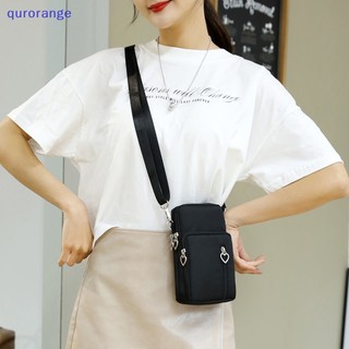 Qurange Vải Đeo Ngang Túi Dành Cho Nữ Nam Túi Xách Nhỏ Đeo Vai Túi Hàn Quốc Bé Gái Bé Trai Học Sinh Dây Kéo Túi Điện Thoại Ví ror