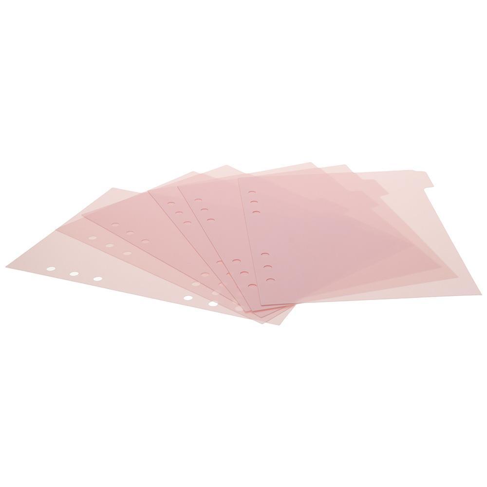 HIGHVIEWLS 6 CÁI Binder Divider, Nhựa 6 CÁI Tab trang chỉ mục, Planner Pink A5 6 Ring Binder Index Dividers Home
