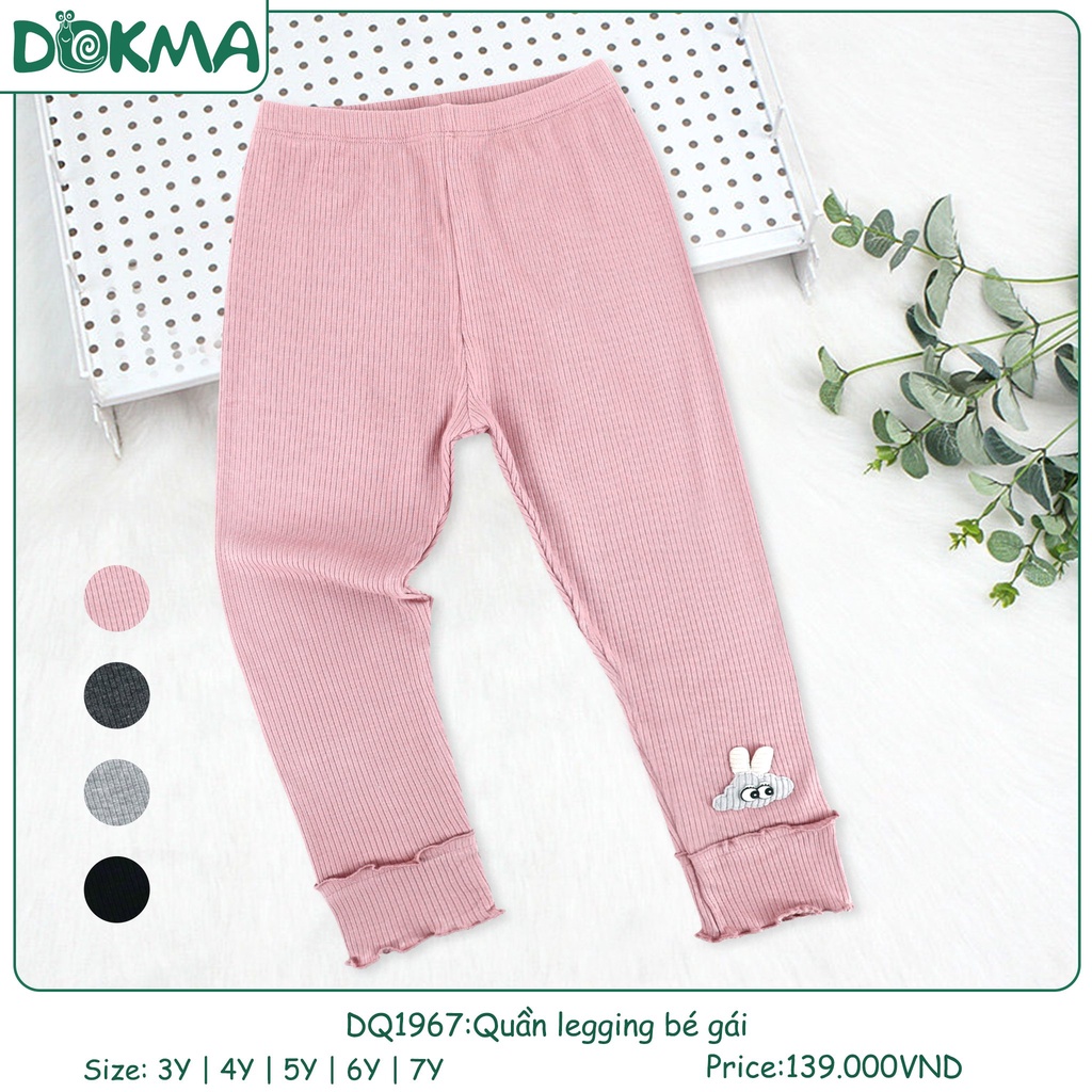 (11-23kg) Quần Legging Gân Tăm Dày Dặn Bé Gái Dokma DQ1967, DQ2315