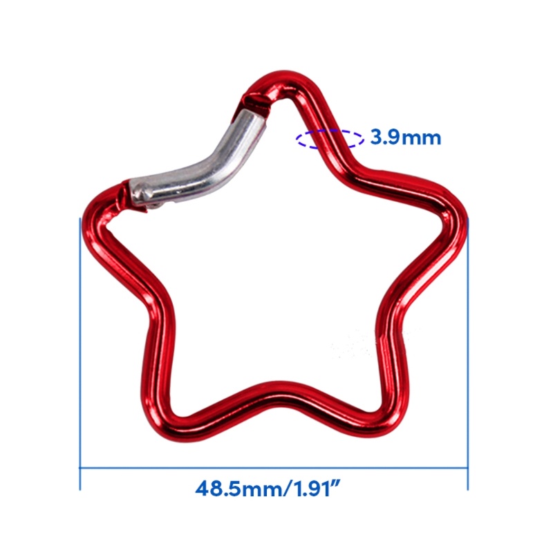 Fol Carabiner Kẹp Hình Ngôi Sao từ Hợp Kim Nhôm, Móc Khóa Hạng Nặng