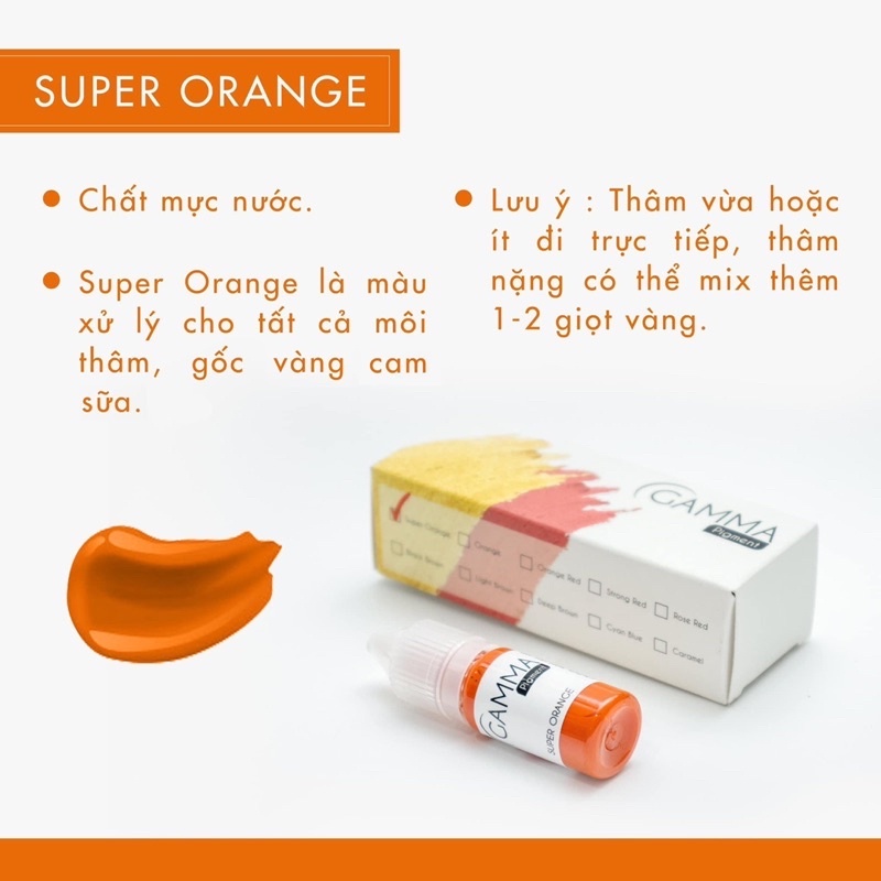 Mực Gamma Dành Cho Môi lên màu chuẩn đẹp chai chiết 3,3ml, Fullsize 10ml