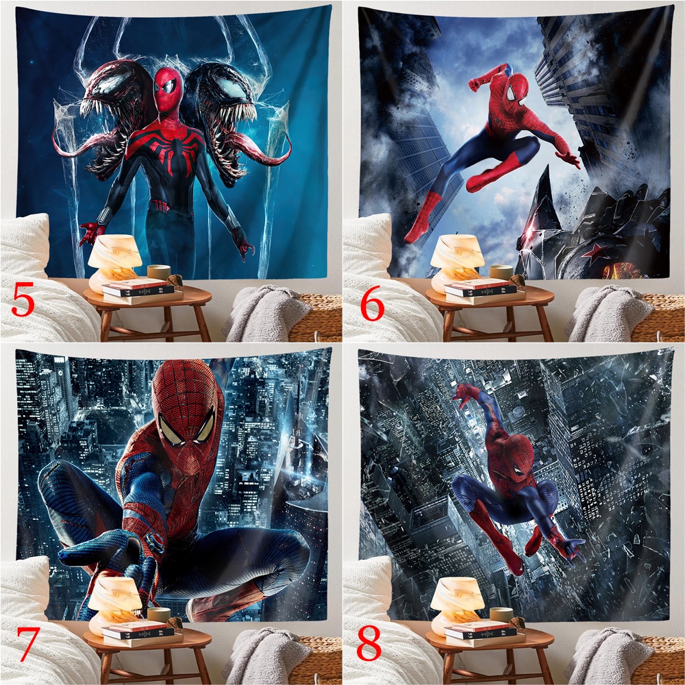 Marvel Thảm Treo Tường Trang Trí Phòng Ngủ Hình Người Nhện (Kèm Kẹp)