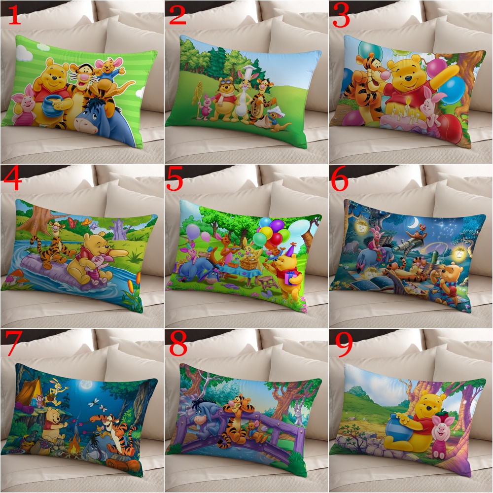 Vỏ Gối polyester Hình Chữ Nhật In Hình winnie the pooh Một Mặt Trang Trí Nhà Cửa (Không Kèm Lõi)