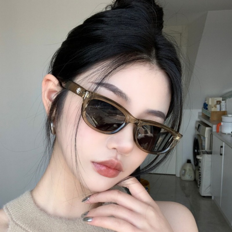(jiuerba) Kính Râm Mắt Mèo Hình oval Màu Xanh Ô Liu Thời Trang Hàn Quốc Cho Nữ | BigBuy360 - bigbuy360.vn
