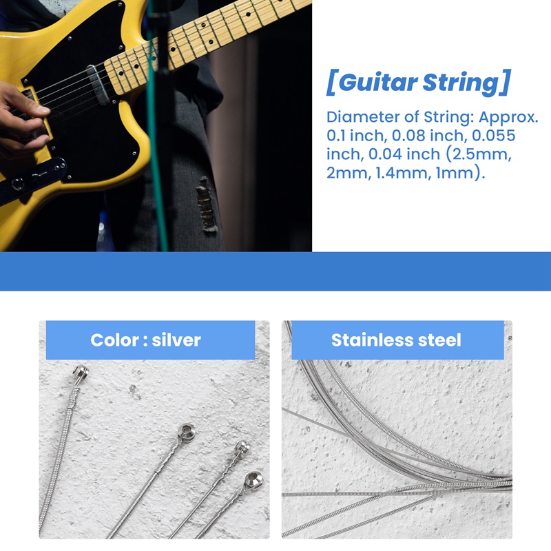 4 Thép Không Gỉ Bass Dây Bass Đàn Guitar Phần Phụ Kiện Dây Đàn Guitar Mạ Bạc Đồng Hồ Đo Bass Đàn Guitar Phụ Kiện Âm Nhạc