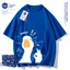 Áo Thun Cotton 100% Unisex Form Rộng Tay Lỡ In Hình Ngỗng Cute Phong Cách Hàn Quốc Áo Phông Nam Nữ Oversize
