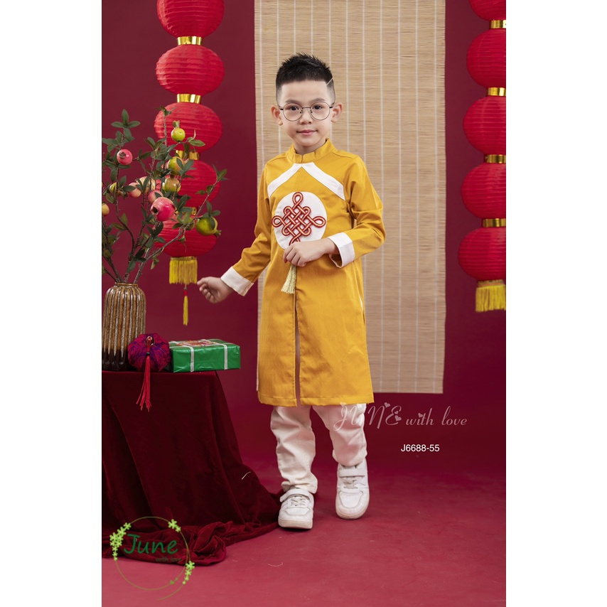 (10-30kg) Áo Dài Bé Trai, Bé Gái Hoạ Tiết June With Love J6688 J9048 J7171 J7796 C6019