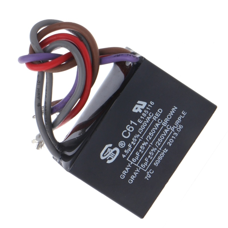Tụ điện khởi động mặt trăng CBB61 Quạt điều hòa tụ 250V 50 60Hz 4 5 + 6 + 5UF