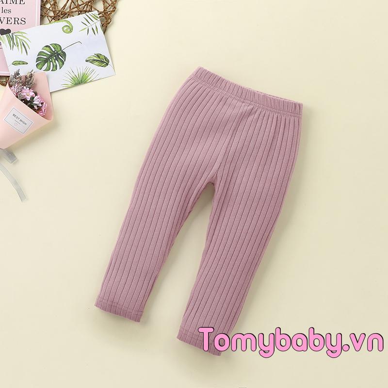Quần Legging Lưng Thun Màu Trơn Đơn Giản Thời Trang Xuân Thu Cho Bé