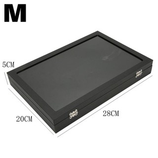 Màn hình huy chương MEGOCE, Hộp lưu trữ huy hiệu dung tích cao bằng gỗ, Vỏ kính trong suốt Pu Trang sức rỗng