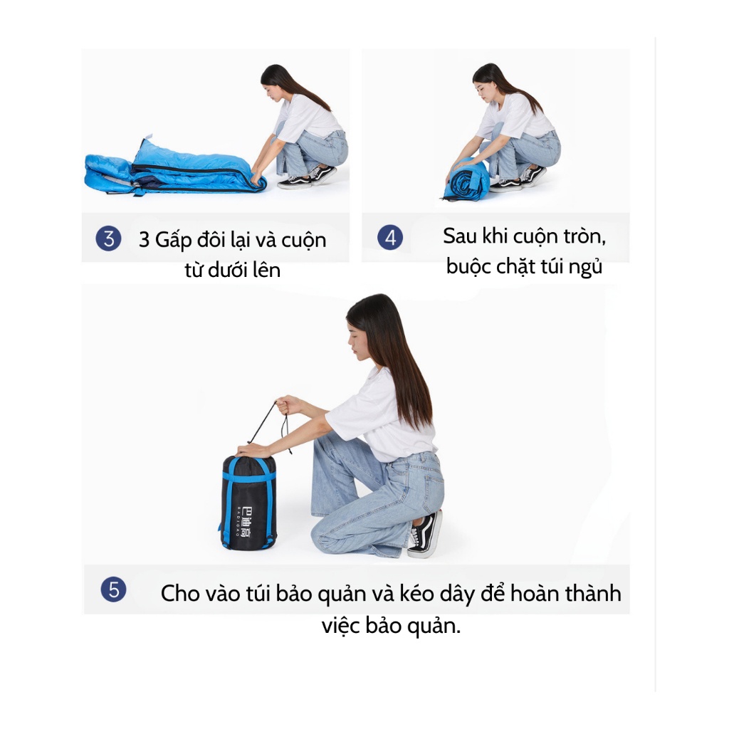 Túi ngủ văn phòng KAW 1.3KG siêu nhẹ, túi ngủ gấp gọn bề mặt chống thấm nước bảo hành 12 tháng
