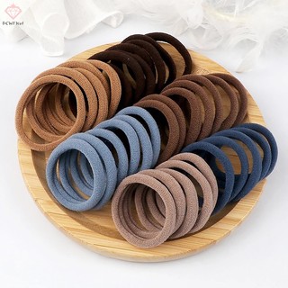 Set 50 Dây Buộc Tóc Co Giãn 4cm Màu Trơn Đơn Giản Cho Nữ