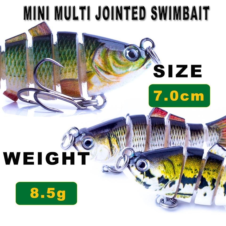 7cm 8.5g Wobbler Mini Câu Cá Swimbait Gewang Killer Giả Nhân Tạo Bionic Phân Đoạn Crankbait Chìm Mồi Umpan
