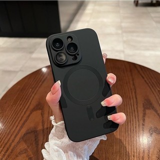 Dành Cho iPhone 15 14 13 12 11 Pro Max Plus Vỏ Điện Thoại Sơn Kim Loại Lỏng Từ Tính Sang Trọng Có Tích Hợp Màn Hình Bụi Và Bảo Vệ Ống Kính