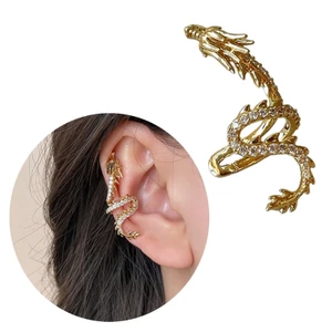 BTF 1 Năm Rồng Birthstone Ear Cuff Tinh Tế Kẹp Tai Trang Sức Hợp Thời Trang Quấn Đinh Kẹp Tai Độc Đáo Trang Sức