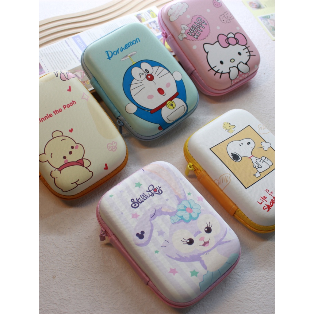 Túi Đựng Tai Nghe Dây Cáp Sạc Sức Chứa Lớn Chống Nước In Hình Snoopy Dễ Thương