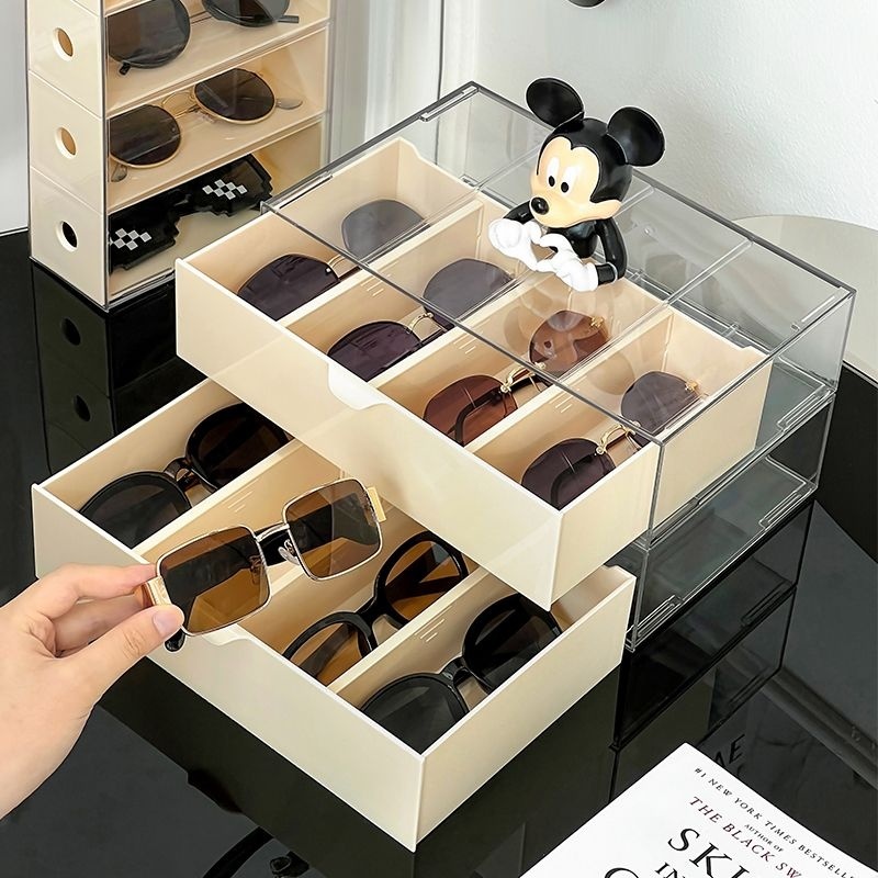 Hộp đựng kính chống bụi Hộp đựng kính nhiều lưới Ngăn kéo nhiều lớp Hộp đựng kính áp tròng mỹ phẩm Hộp đựng kính áp tròng nhiều cặp Hộp đựng kính Hộp đựng đồ để bàn Hộp đựng đồ trang sức Hộp đựng mỹ phẩm