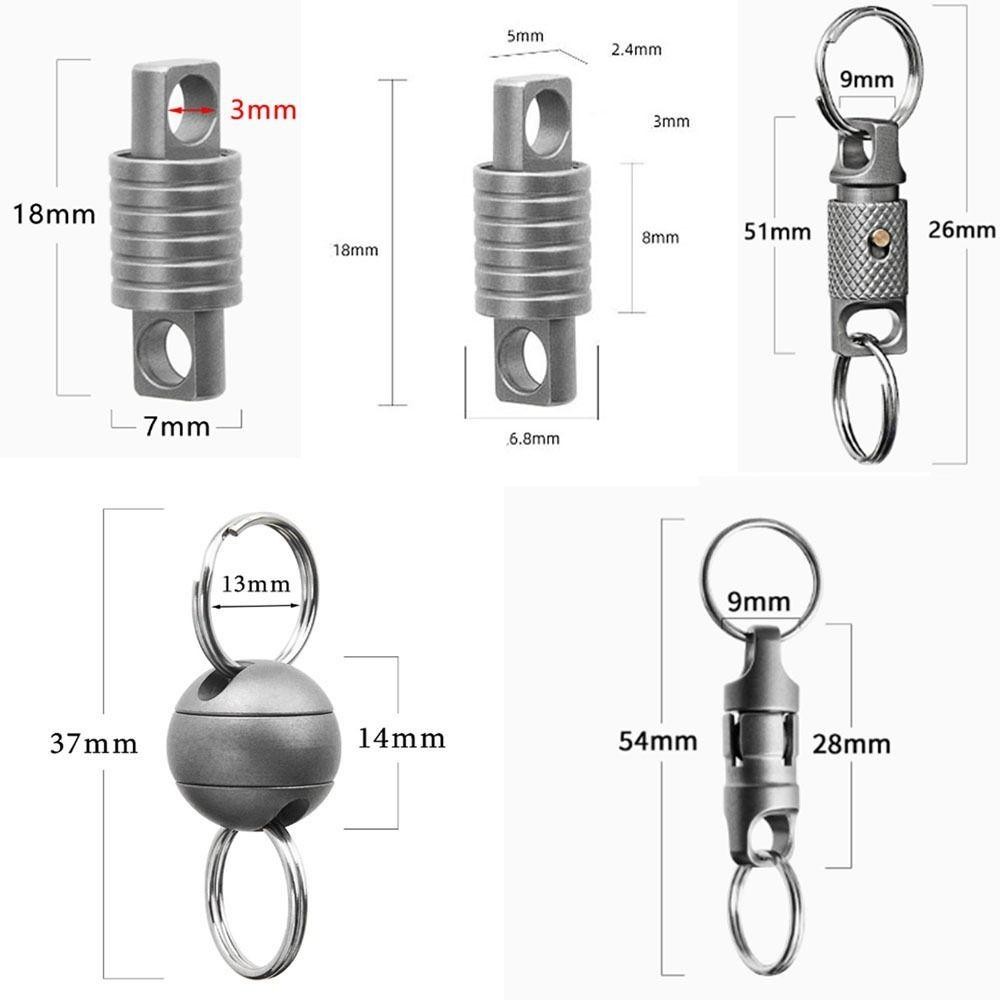 Móc khóa bằng đồng, 360° Móc khóa hợp kim titan di động có thể xoay được, Móc khóa EDC siêu nhẹ chất lượng cao Dụng cụ nhỏ ngoài trời