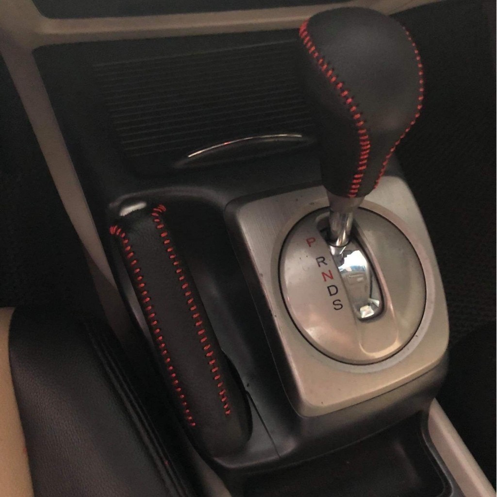 Bọc cần số- phanh tay Honda Civic, Accord AT 2008-2010 da bò thật khâu thủ công