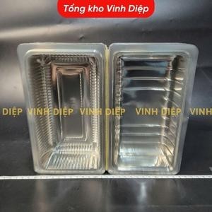 .Combo 50 hộp nhựa H07 dùng 1 lần đựng bánh bông lan cuộn, hoa quả, đồ ăn, hộp nhựa trong