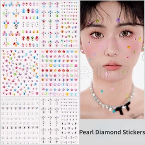 Miếng Dán Hình Xăm / Hạt Ngọc Trai / Kim Cương Giả / Đá Nhiều Màu Chống Thấm Nước Dùng Trang Trí Nghệ Thuật / Tiệc Tùng / Toàn Thân diy