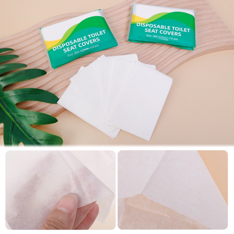 Set 10 Vỏ Bọc Bệ Ngồi toilet Dùng Một Lần Chống Nước An Toàn Cho Đi Du Lịch / Cắm Trại