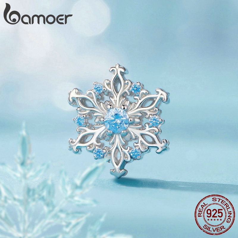 Mặt dây chuyền BAMOER hình bông tuyết bạc 925