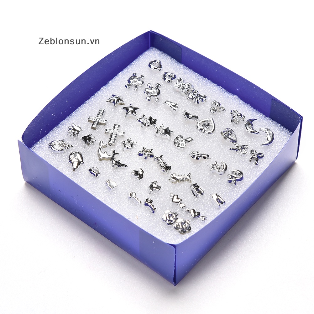 (Mới) Set 24 Đôi Bông Tai Nhựa Mạ Bạc Thời Trang Bán Sỉ