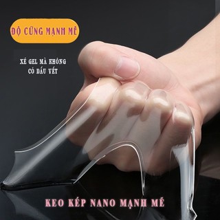 Băng Dính 2 Mặt Nano Trong Suốt Băng Dính 2 Mặt Siêu Dính 3Cm*5M Dán Cố Định Đồ Vật Không Thấm Nước Có Thể Tái Sử Dụng