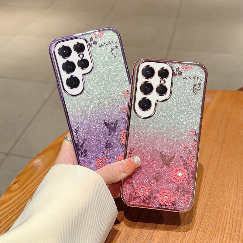 Dễ Thương Ốp Điện Thoại tpu Chống Sốc Đính Đá Giả Lấp Lánh Cho samsung galaxy s23 uitra s23 s22 plus s21 fe s20 fe