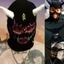 Mya Devil Horns Beanie Mũ Đan Halloween Ấm Áp Mùa Đông Mũ Sewed Miệng Sẹo Thiết Kế