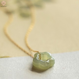 [Pcwkkef] Vòng cổ ngọc Hetian giả cổ điển Mặt dây chuyền hoa mận Dây chuyền xương đòn rỗng Tính khí thời trang Phụ kiện trang sức Mới