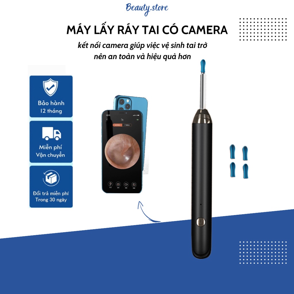 Máy lấy ráy tai có camera kết nối không dây với app trên điện thoại ...