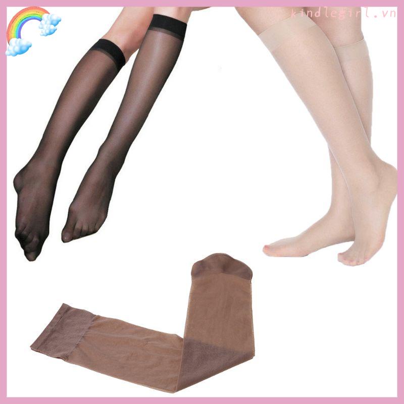 Women's Knee  Socks Sheer Silky Socks With Reinforced Toe Stay up Stretchy