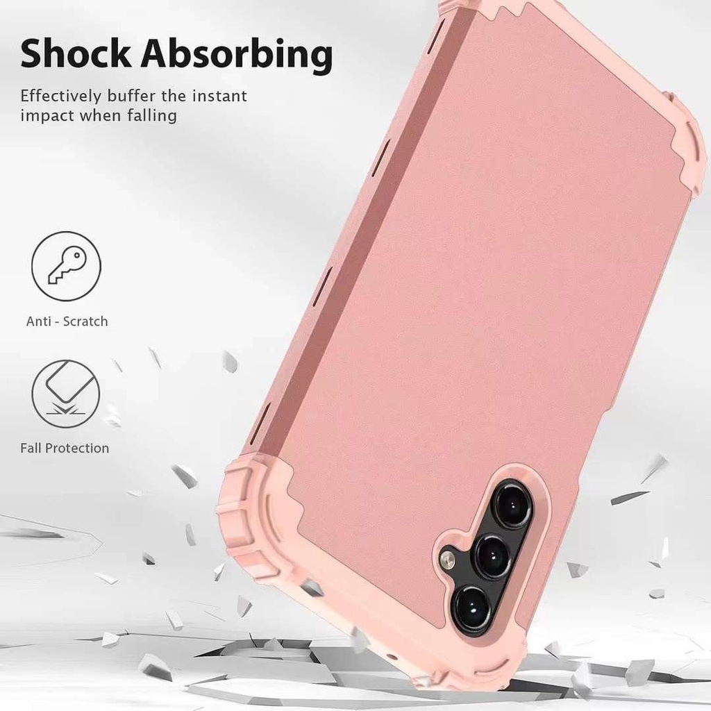 Ốp Lưng 3 Trong 1 Cho Samsung Galaxy S26 S25 S24 S23 Ultra Plus FE A57 A56 A55 A37 A36 A35 A26 A17 A16 A12 A13 A14 A15 A54 A32 S20 S21 S22 NOTE 20 10 PLUS Chống Sốc Vàng Hoa Hồng Dày Ốp lưng
