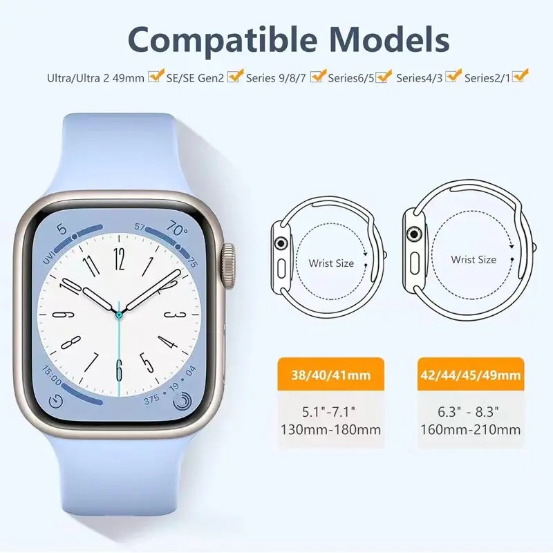 Dây Silicone Thay Thế Cho ĐồNg Hồ Apple 2 49mm Series 9 45mm 41mm 44mm 40mm 42mm 38mm iwatch 8 7 6 5 4 3 2 1
