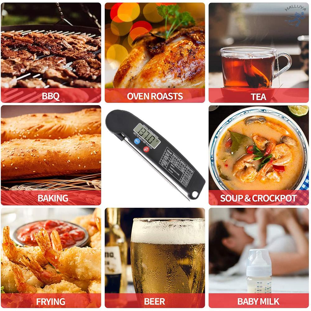Thermometer Digital Instant Read Meat Thermometer Food Cooking Temperature Tester with Rotatable Probe for Grill BBQ Milk Kitchen Use