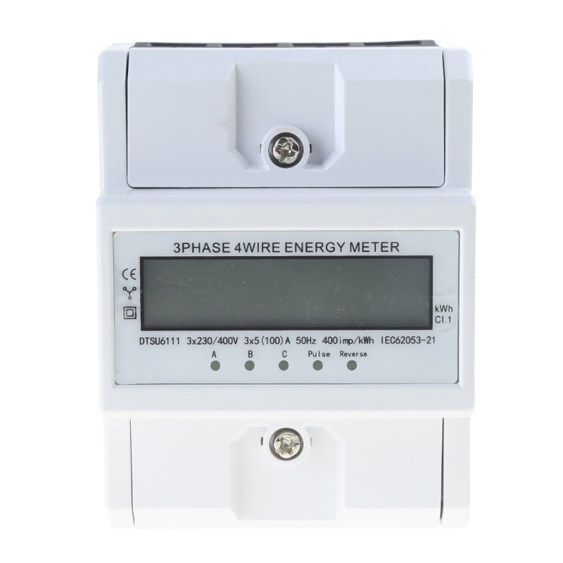 Kikin 3 Pha 4 Dây Đồng Hồ Đo Năng Lượng Điện 3x 220V 380V DIN Rail Đồng Hồ Đo Trung Cấp Để Đo Nguồn Điện Syst