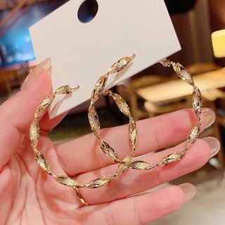 Khuyên Tai Kim Loại Xoắn Phong Cách Nhật Hàn Độc Đáo Hợp Thời Trang Mới