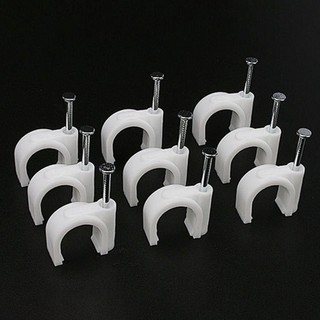 VOIDLESS 100 Kẹp Cáp, Treo Tường Ống PVC Vòng Tròn Kẹp Tường, Cố Định Bền Hình Chữ U Kẹp Dây Quản Lý Nhà